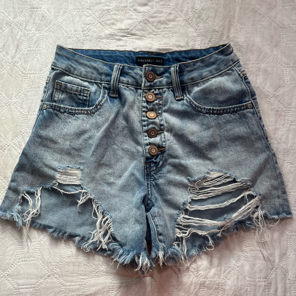 ripped jean shorts